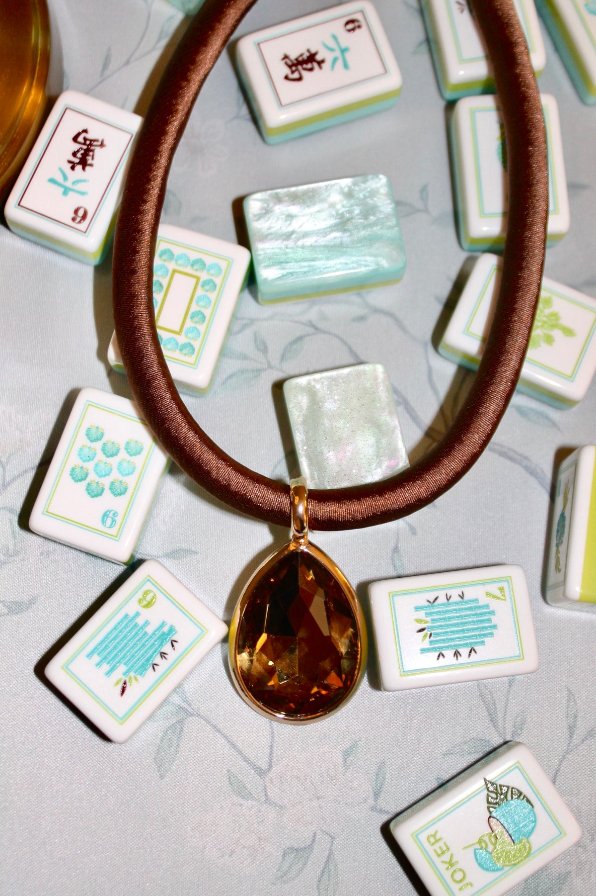 Espresso Gemstone Drop Necklace