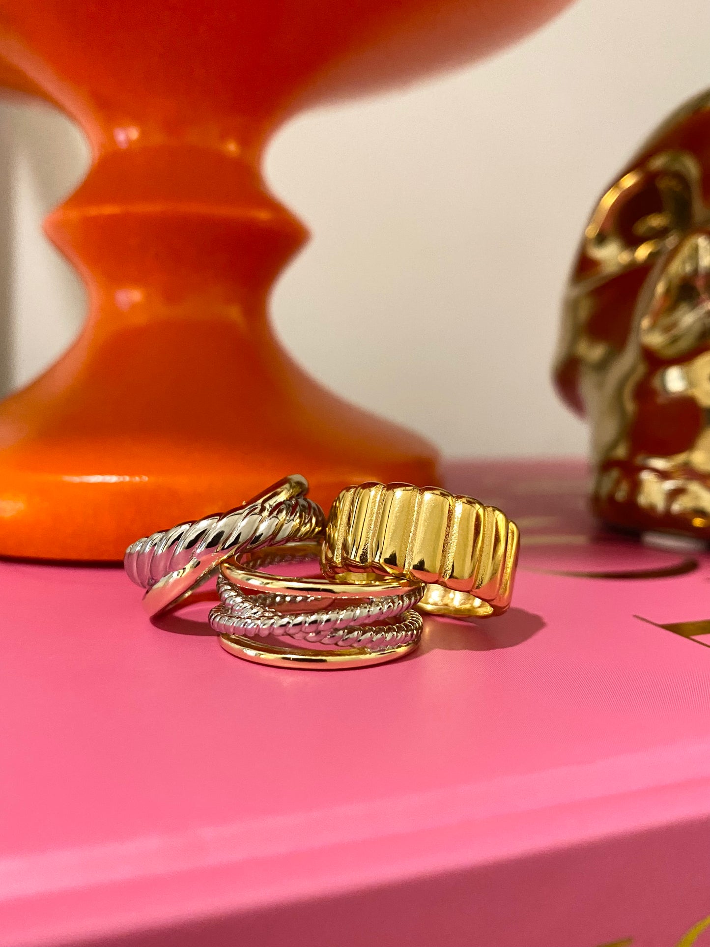 Gold Textured Band Ring