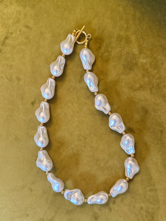 Chunky Baroque Pearl Necklace