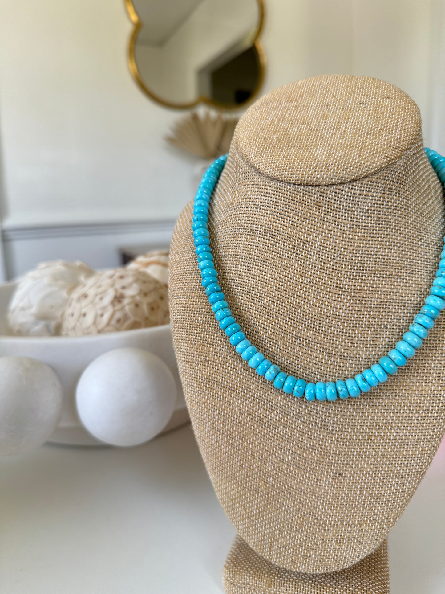 Large Turquoise Beaded