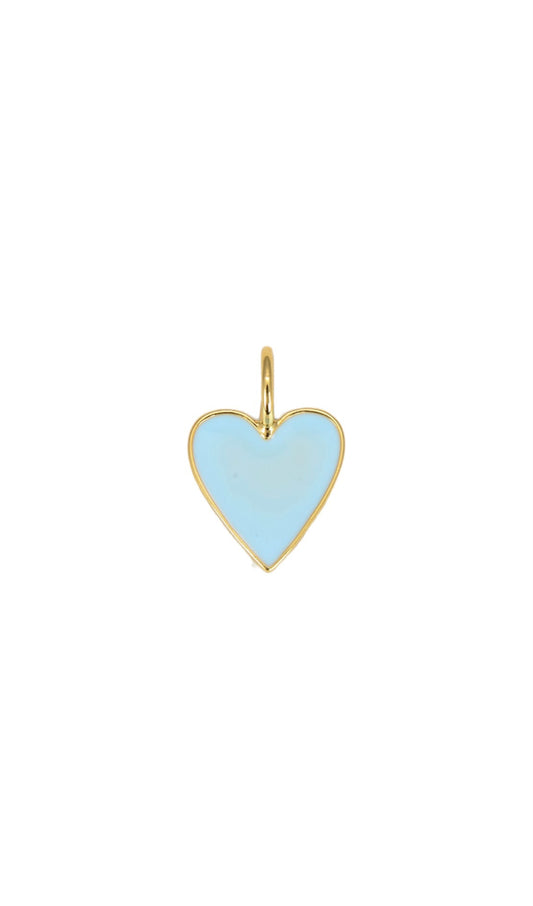 Blue Enamel Heart Charm