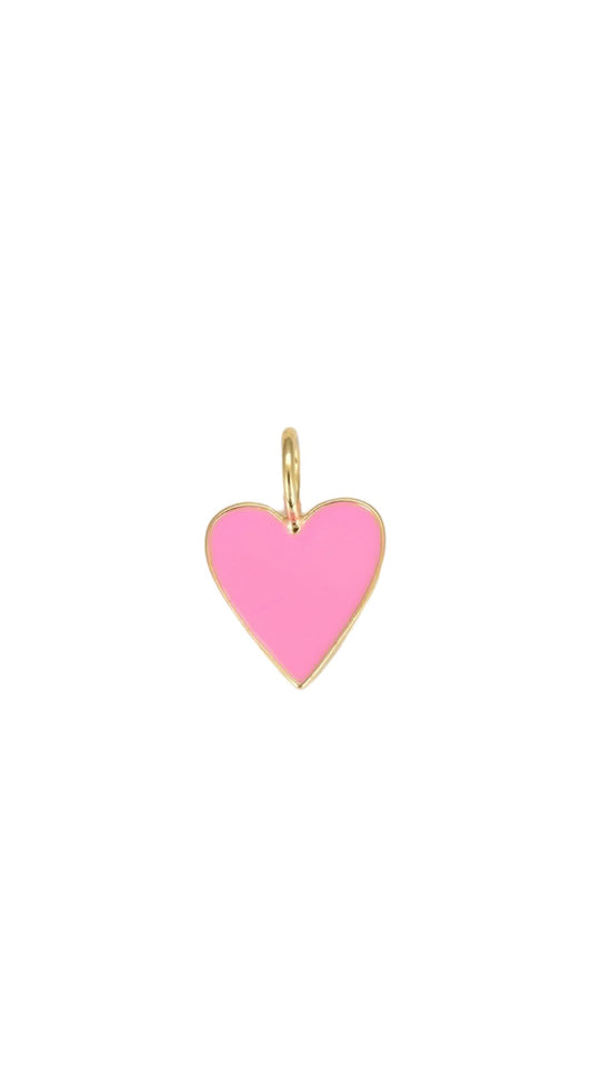 Pink Enamel Heart Charm