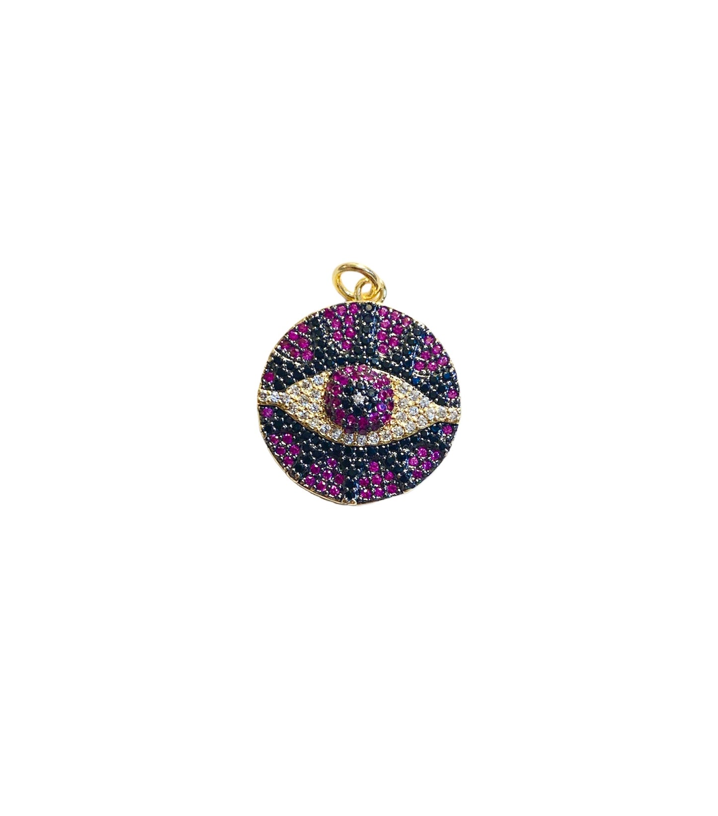 Pink Pave Evil Eye Charm