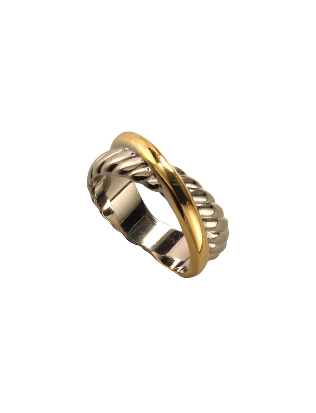 Gold and Silver Cable Ring