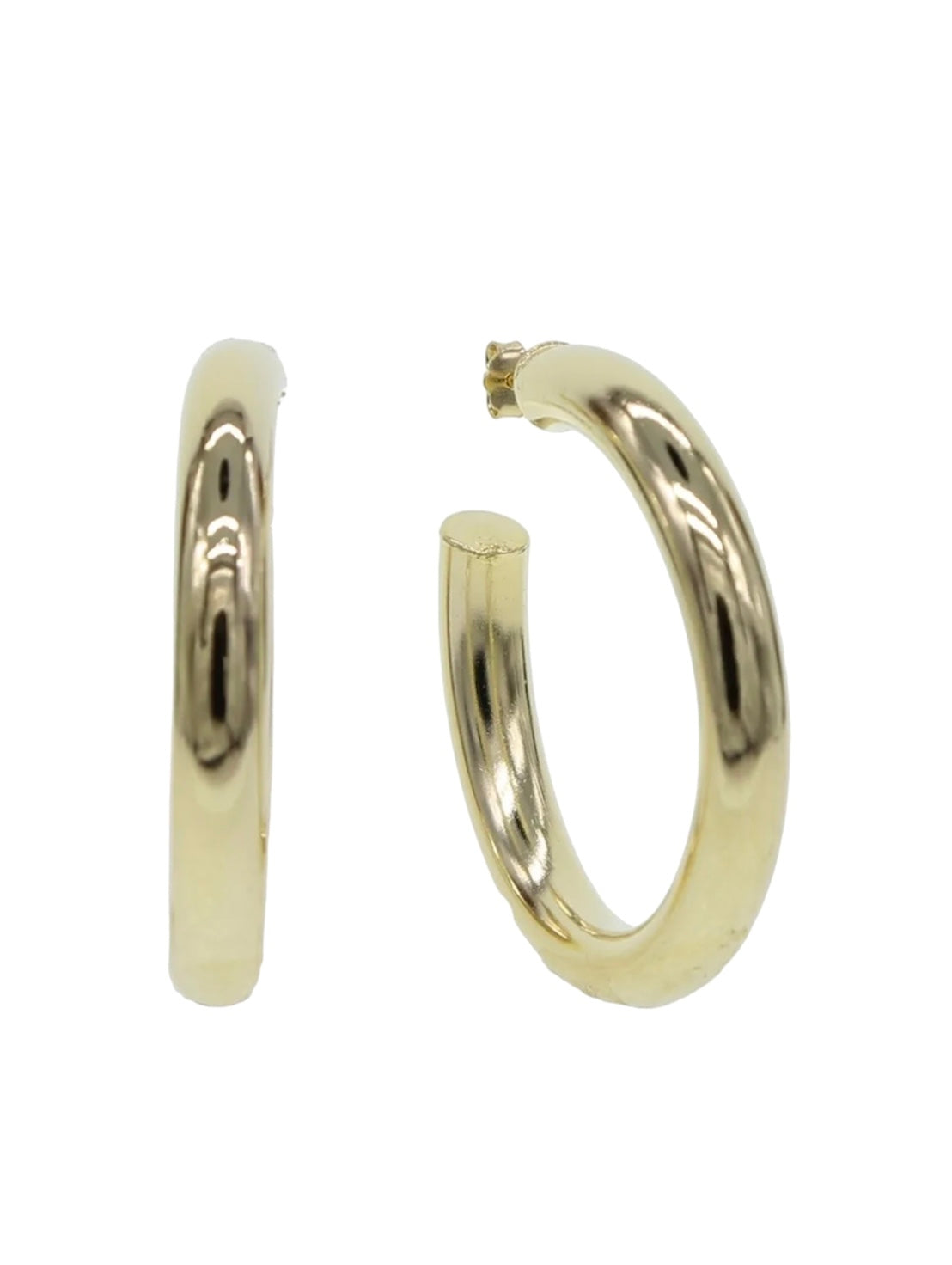 Large Gold Tube Hoops