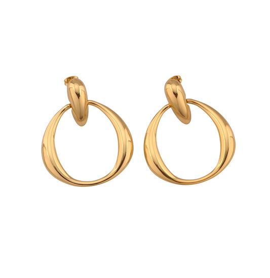 Clover Gold Hoop Studs