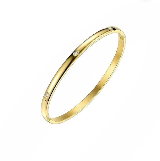 Thin Diamond Gold Bangle