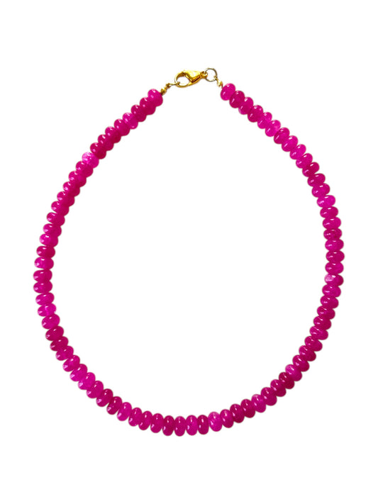Large Magenta Beaded