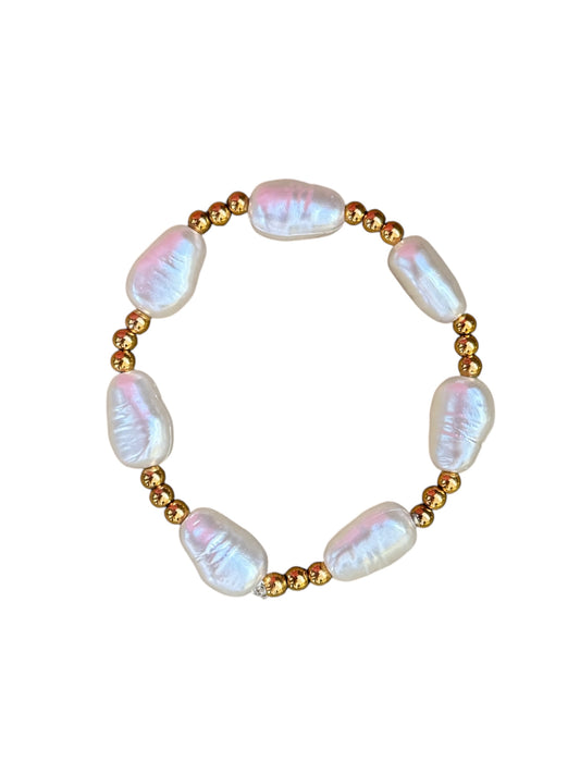 Gold Pearl Beaded Bracelet
