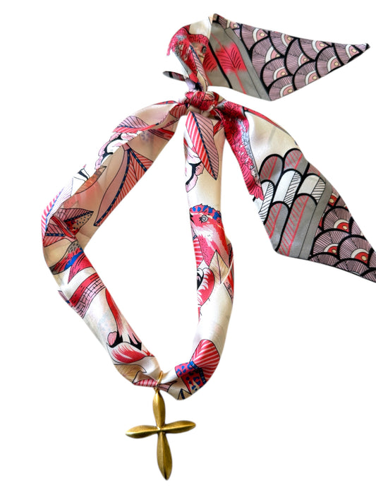 Amelia Cross Scarf Necklace