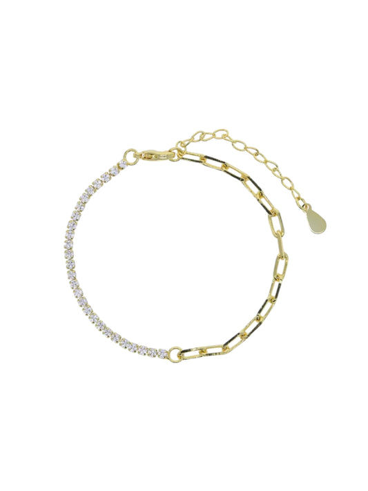 Diamond Paperclip Bracelet