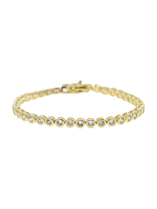 Gold Rounded Tennis Bracelet