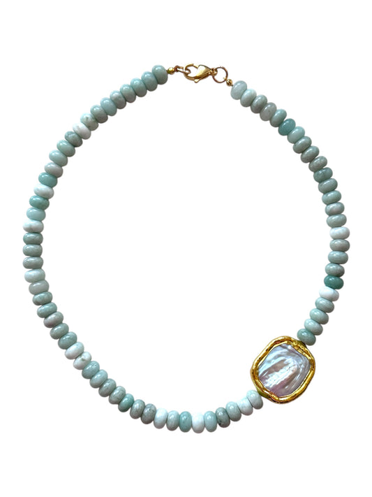 Meave Mint Beaded Necklace