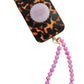 Pink Flat Beaded Phone Charm