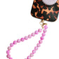 Pink Flat Beaded Phone Charm