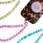 Blue Flat Beaded Phone Charm