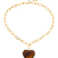 Tribeca Tiger's Eye Heart Necklace