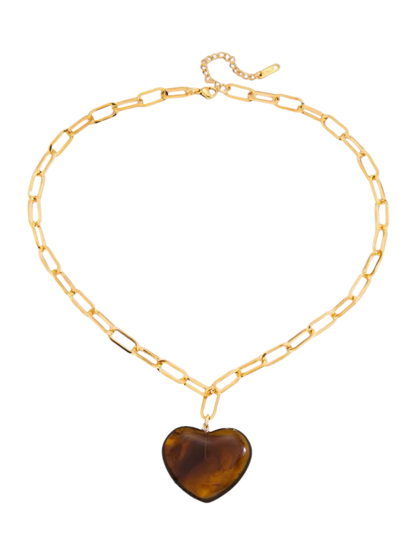Tribeca Tiger's Eye Heart Necklace