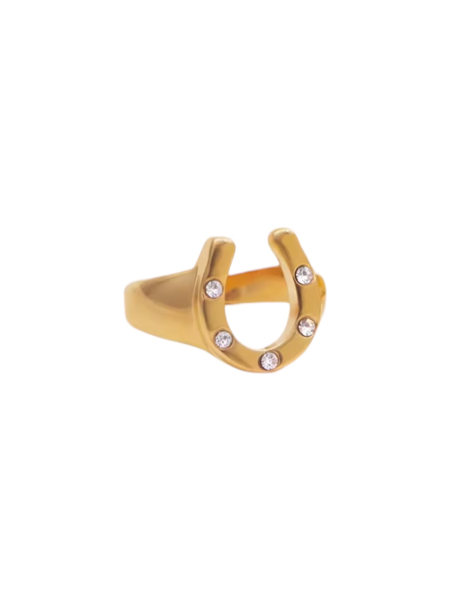 Gold Diamond Horseshoe Ring