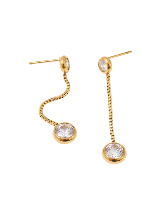 Gold Bevel Chain Earrings