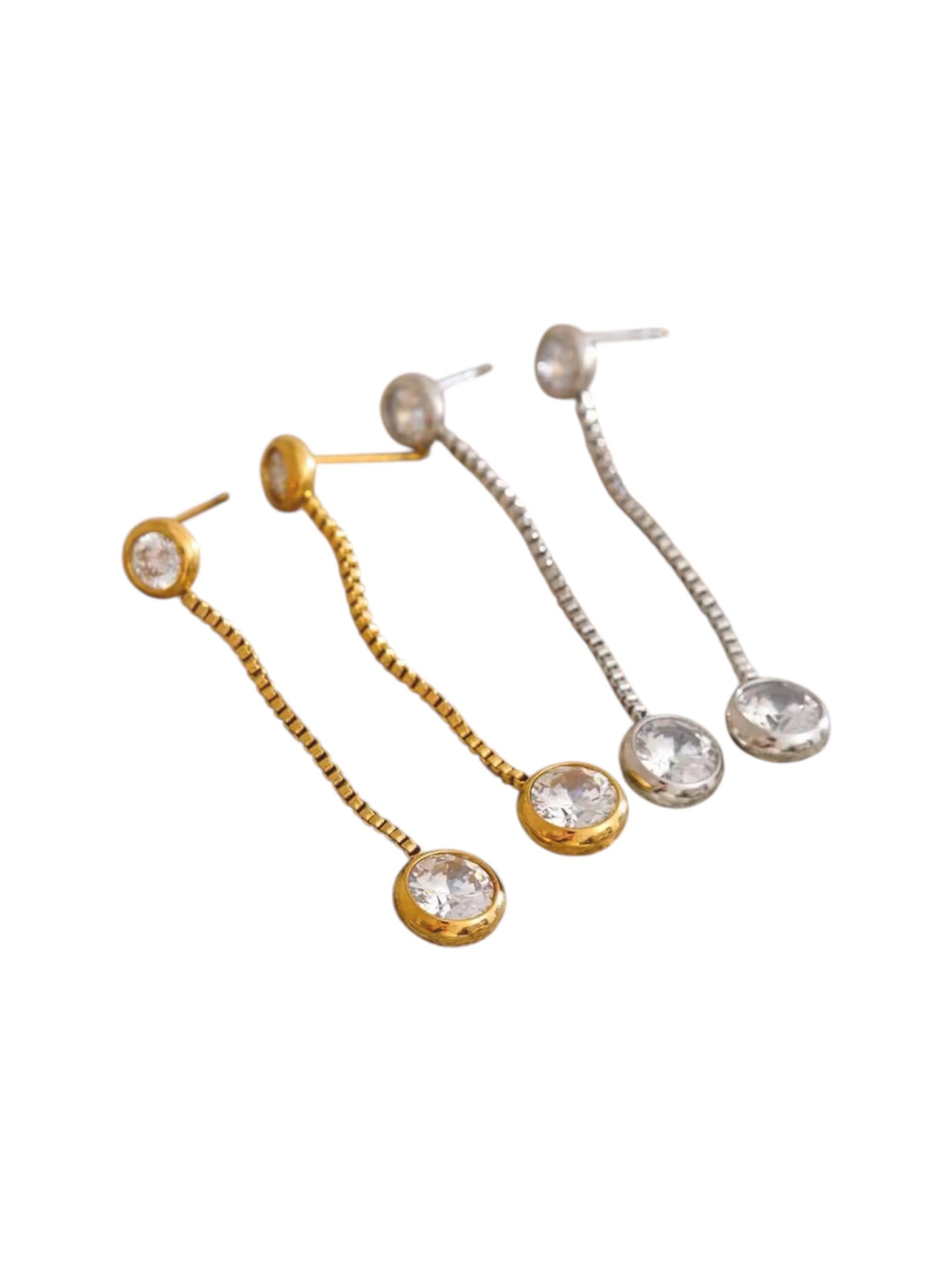 Gold Bevel Chain Earrings