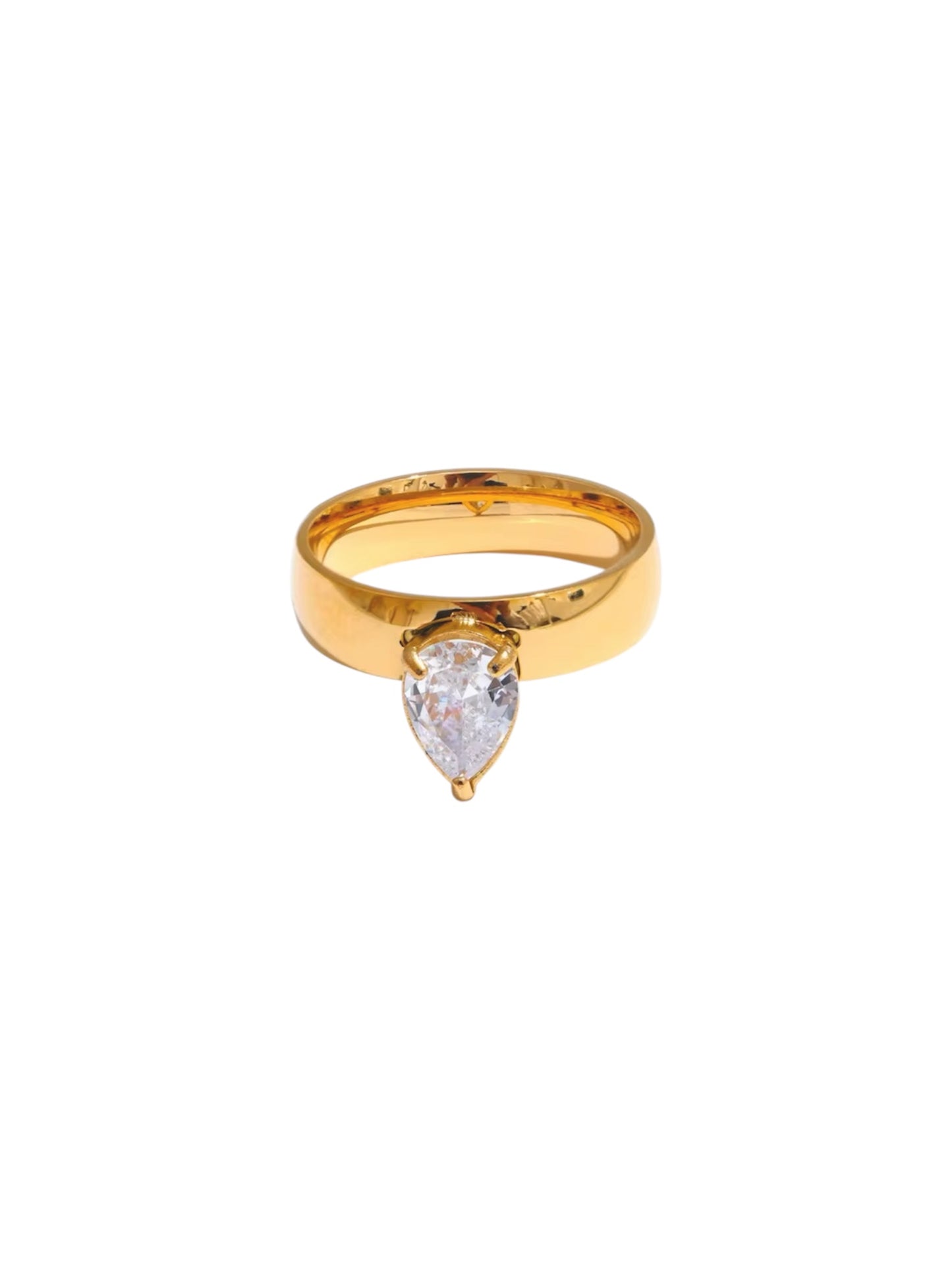 Teardrop Diamond Gold Band