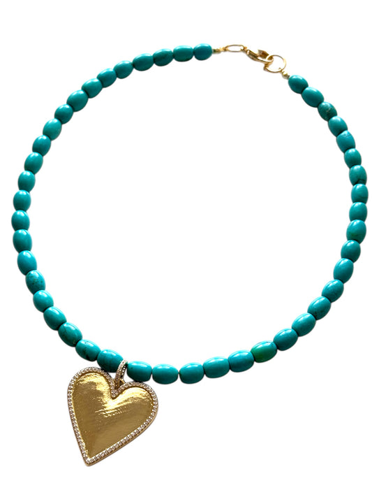 Meave Turquoise Heart Necklace