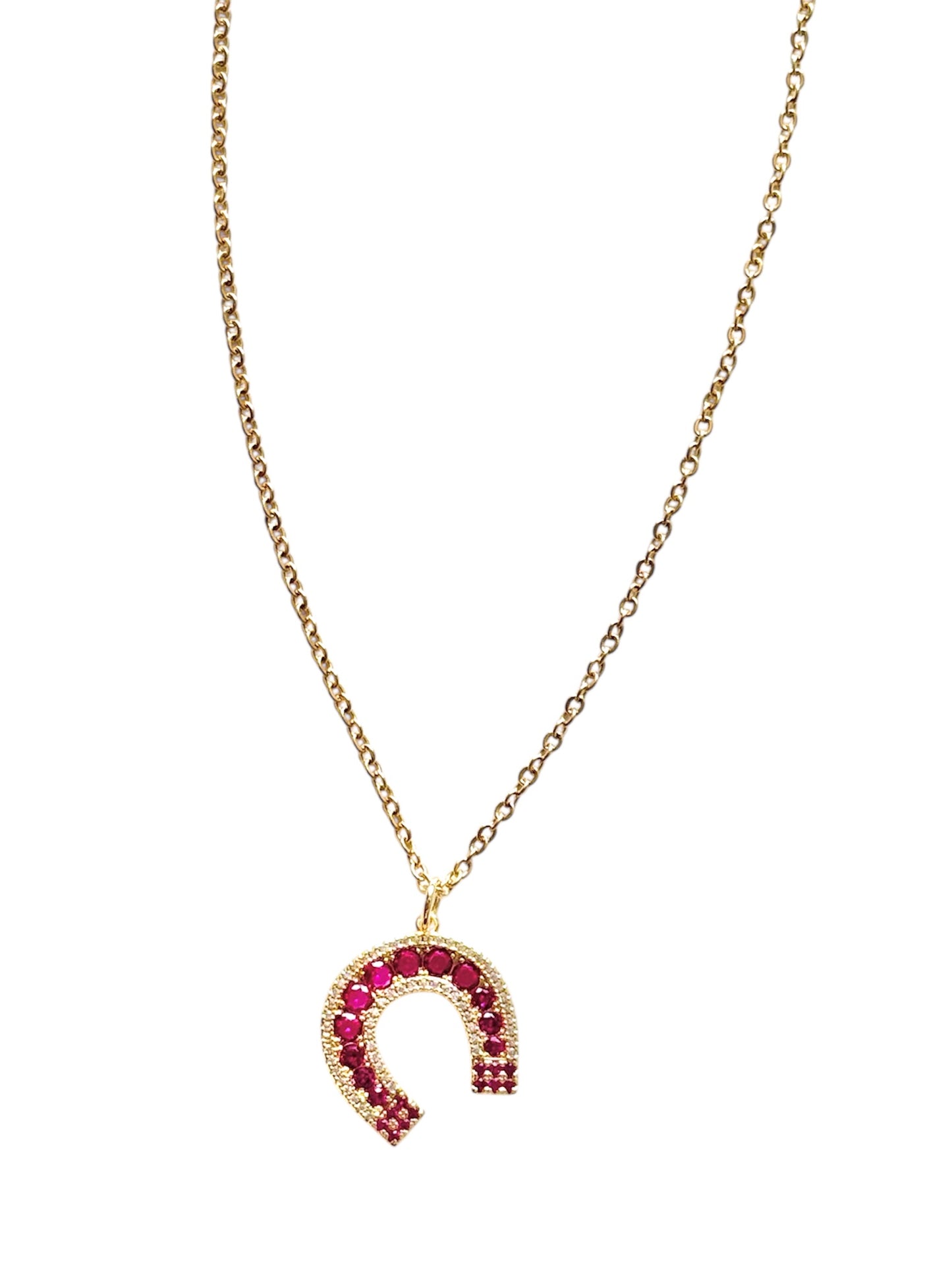 Ruby Horseshoe Necklace