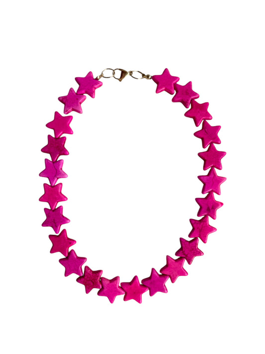 Pink Chunky Star Necklace