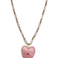 Pink Palm Heart Necklace