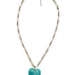 Blue Palm Heart Necklace