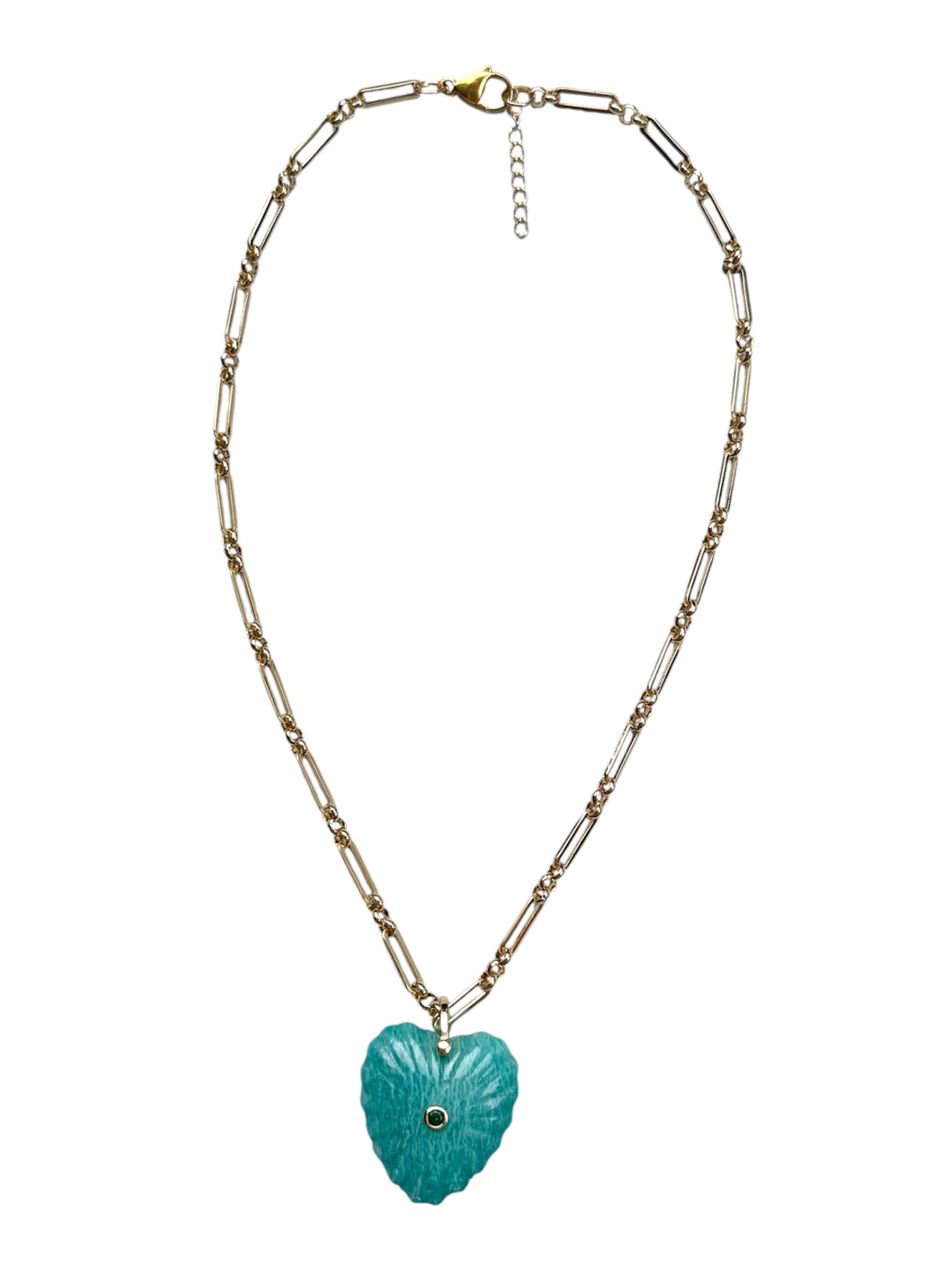 Blue Palm Heart Necklace