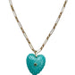 Blue Palm Heart Necklace
