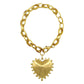 Gold Puffy Heart Charm Bracelet