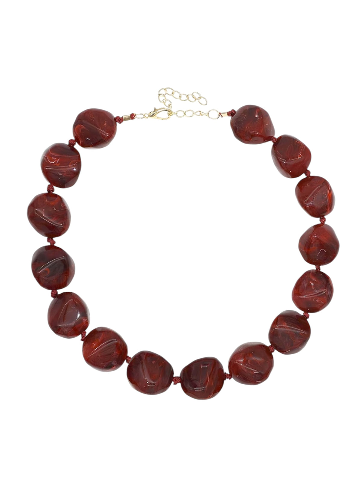 Mimi Maroon Beaded Necklace