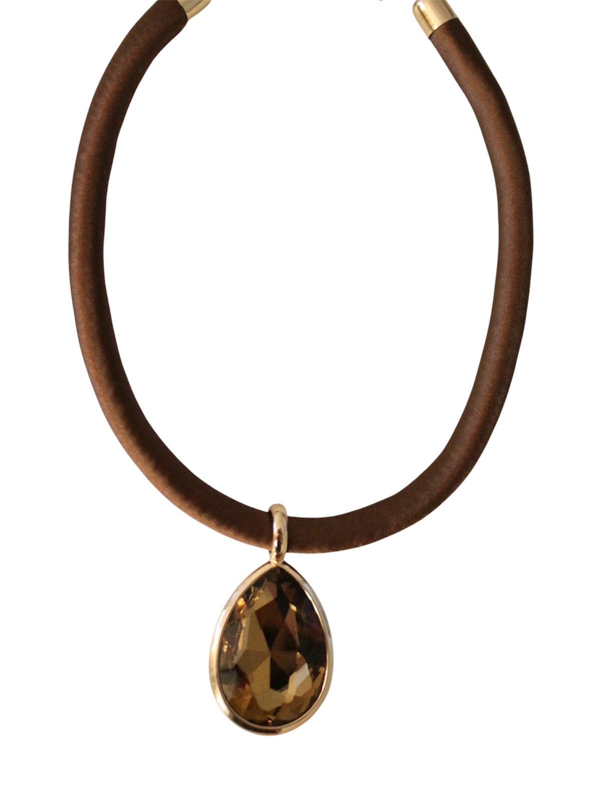Espresso Gemstone Drop Necklace