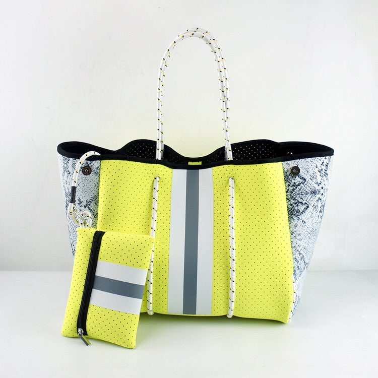 Neon snake tote