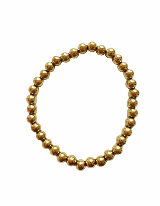 6mm gold bead bracelet