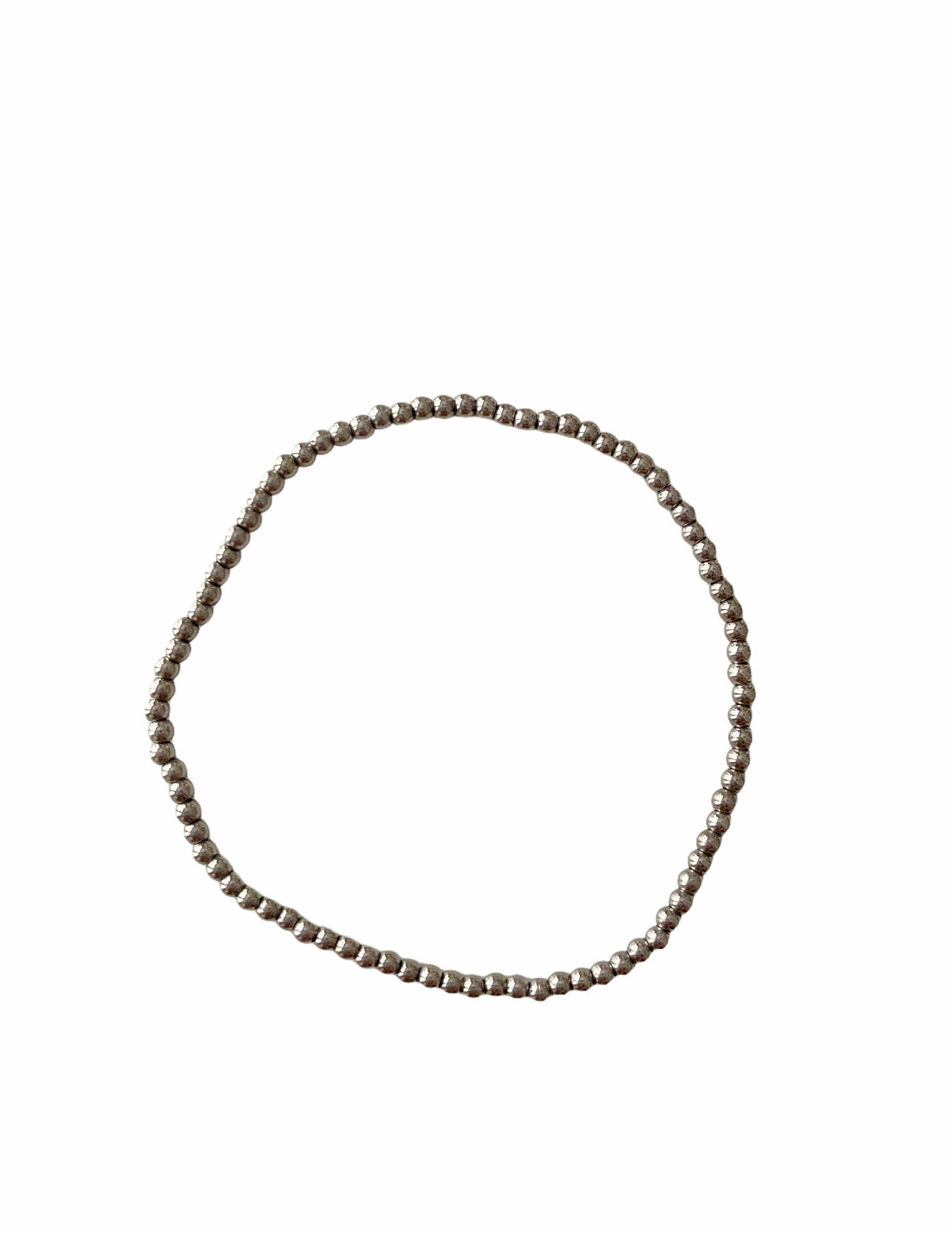 3mm silver beaded bracelet