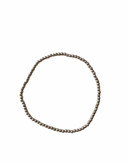 3mm silver beaded bracelet