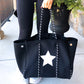 Black neoprene star tote