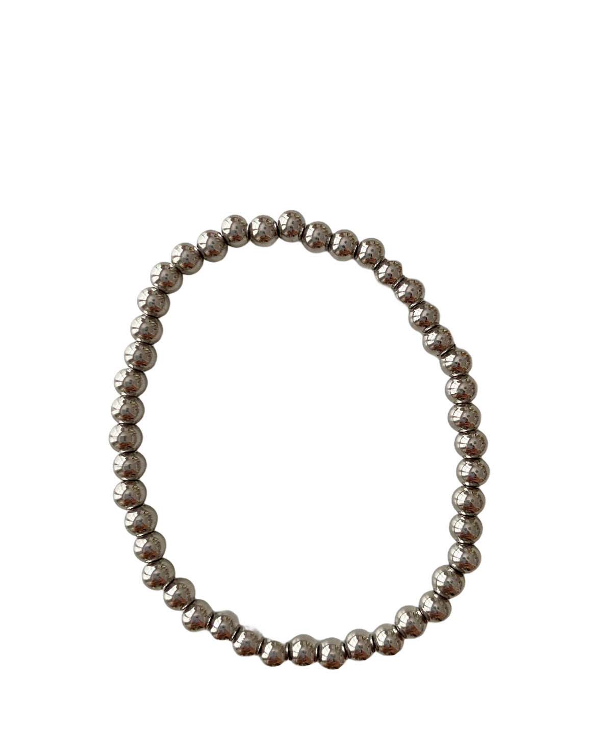 5mm silver beaded bracelet