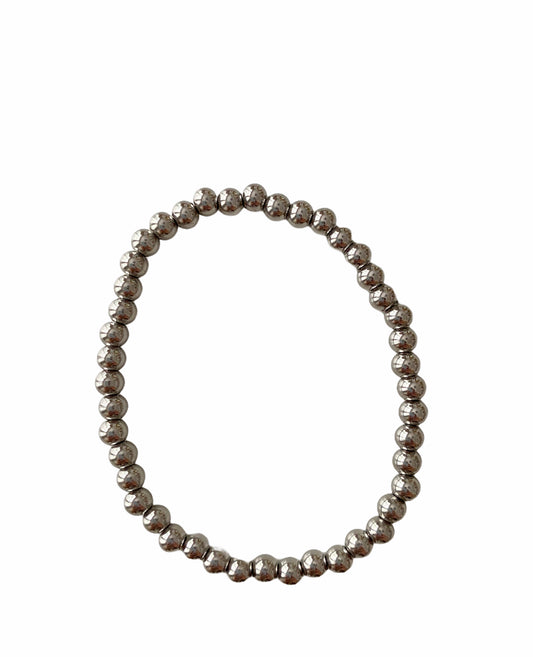 5mm silver beaded bracelet