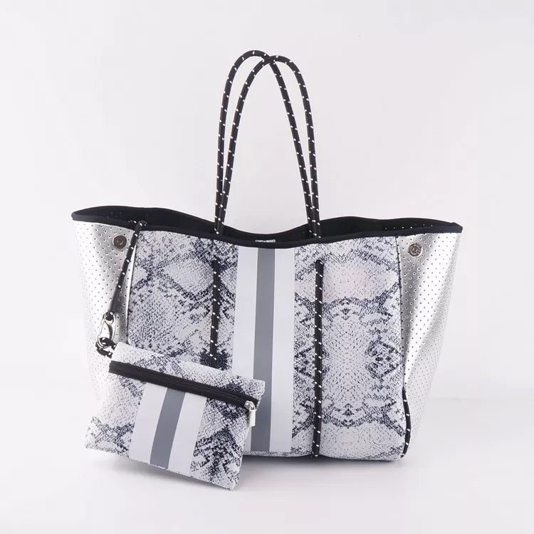 Silver snake tote