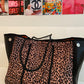 Leopard neoprene tote