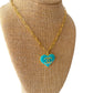 Blue CC Heart Necklace