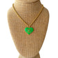 Green CC Heart Necklace