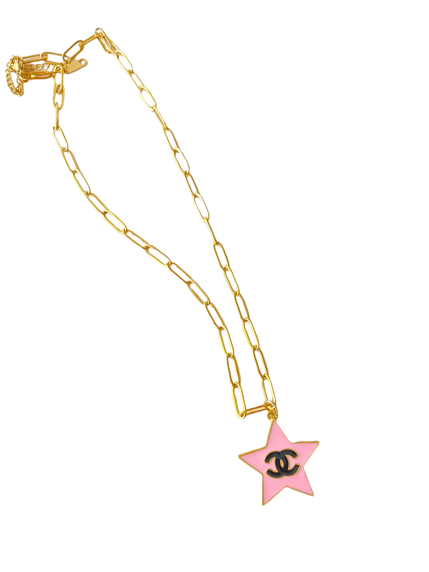 Pink CC Star Necklace