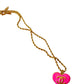 Pink CC Heart Necklace