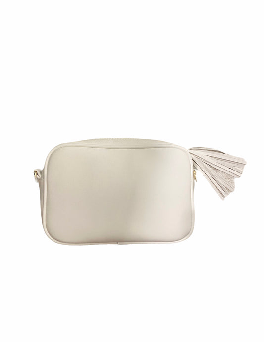 White leather purse